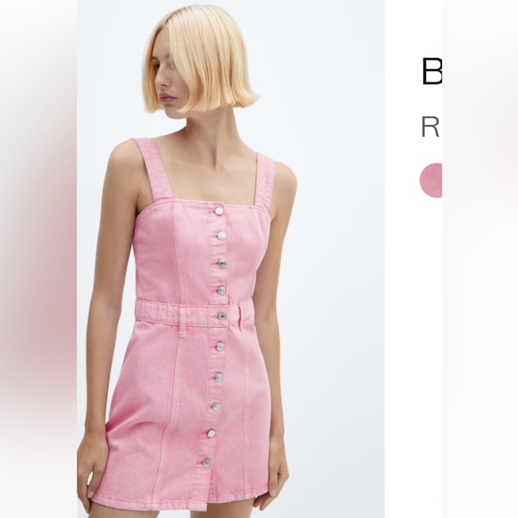 Mango Dresses & Skirts - Mango Pink Mini Dress with Button Detail
